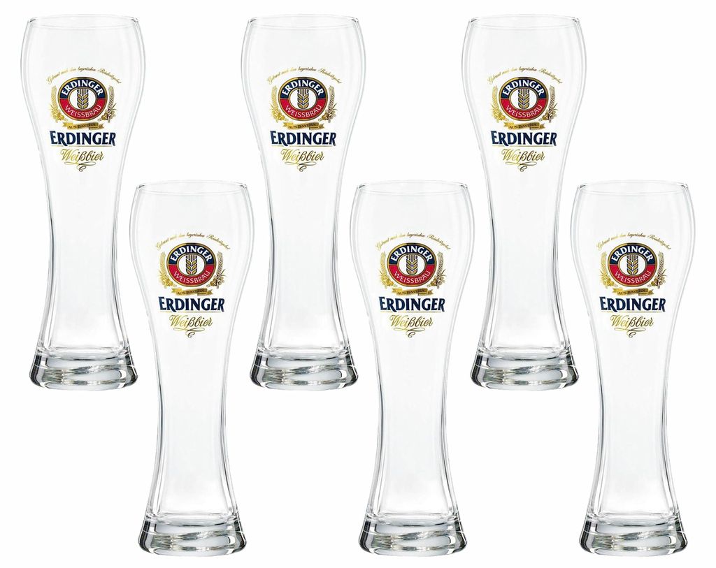 Erdinger Weizenbier Weissbier Gläser 0,5l - 6 Stück Immagine del prodotto 