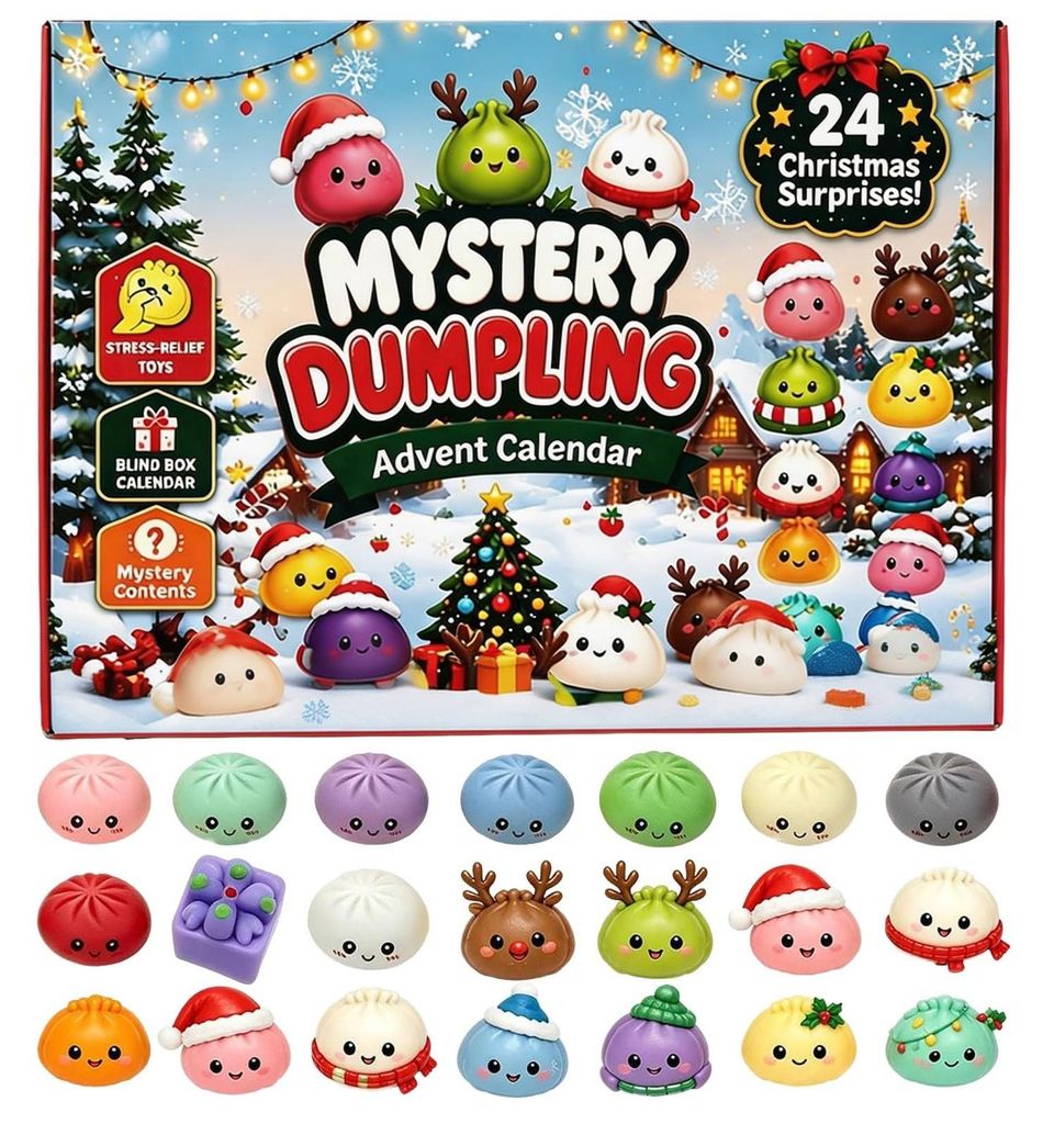Squishy Adventní Kalendář 2026 Dumpling Vánoční Kalendář Obrázek produktu 