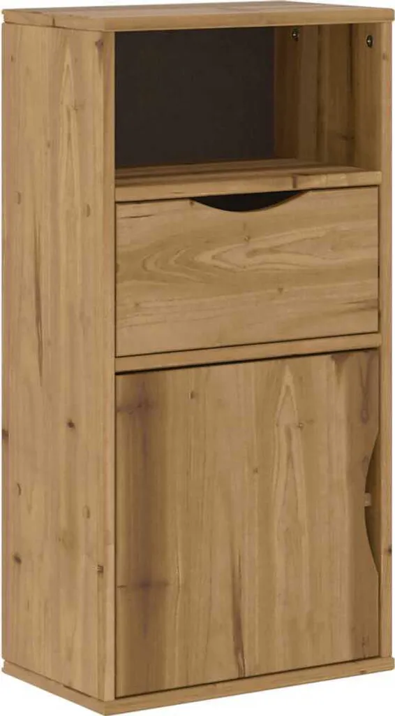 SYFAX™ Armadietto Laterale con Cassetto ODDA 40x24x79 cm Legno di Pino