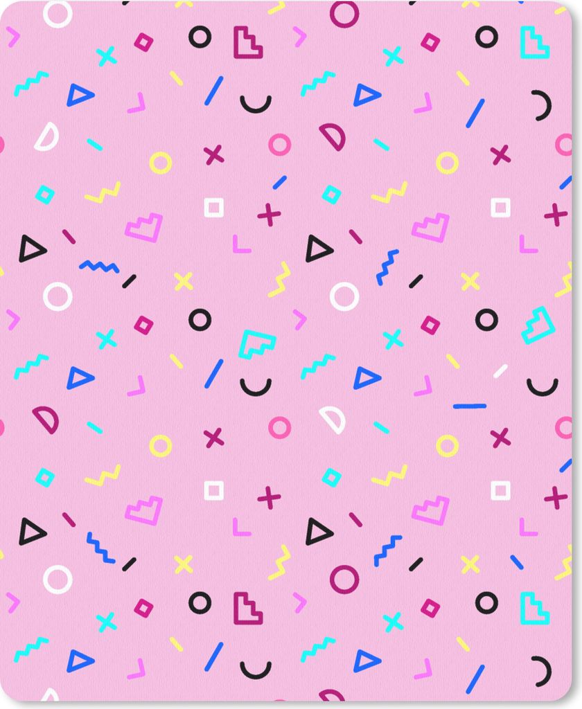 MuchoWow Mauspad Mousepad Design - Muster - Rosa - Jahre 80s 19x23 cm - Mousepads - Maus Mat - Pad - Mausunterlage - Mauspads - Spielen
