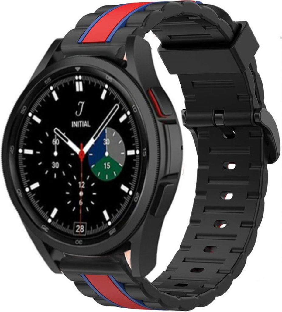 Strap-it Samsung Galaxy Watch 4 Classic 42mm Special Edition Band (Schwarz/Rot)