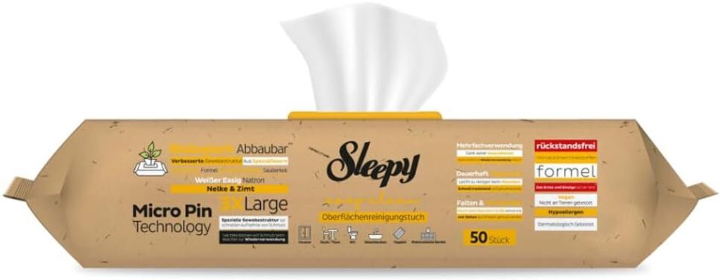 Sleepy Easy Clean  Oberflächen und Boden Reinigungstücher 2 Produktbild 