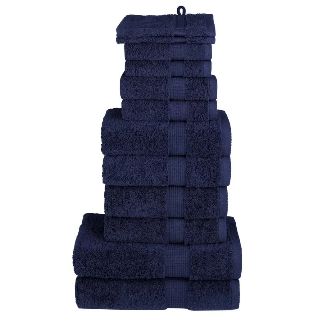 12 pezzi. Set di asciugamani Premium SOLUND blu navy 600 g/m²