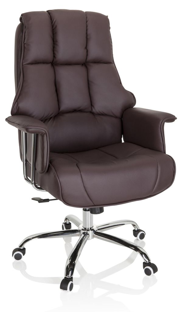 hjh OFFICE Profi Chefsessel COMMANDER Ergonomischer Bürostuhl mit Armlehnen Kunstleder Drehstuhl für Büro, Zuhause