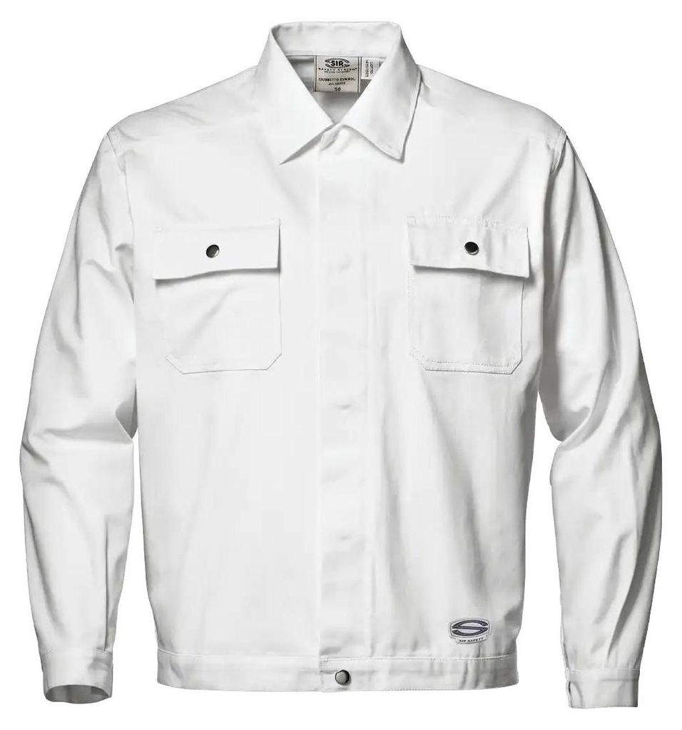 Sir Safety Symbol Herren-Arbeitsjacke aus Massaua-Baumwolle, verstärkte Nähte, Weiß, S, WHITE