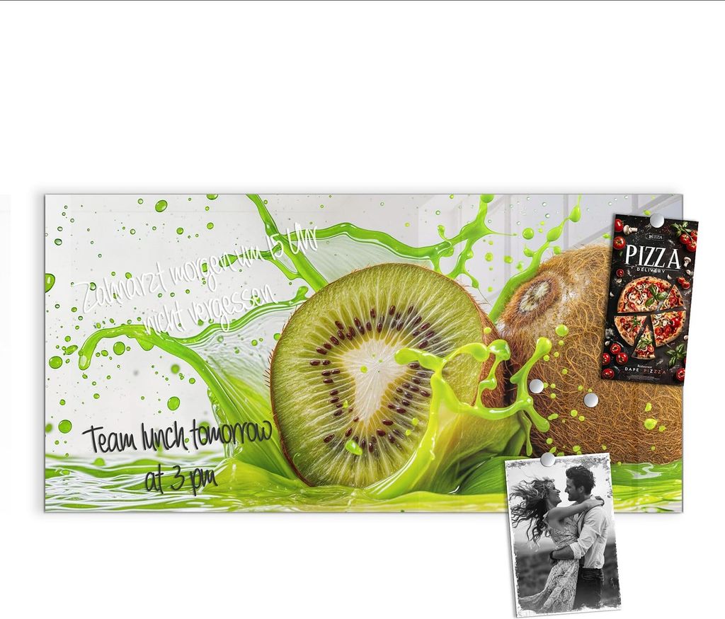 Magnettafel 100x50cm Pinnwand Whiteboard beschreibbar - Kiwi Spritzer