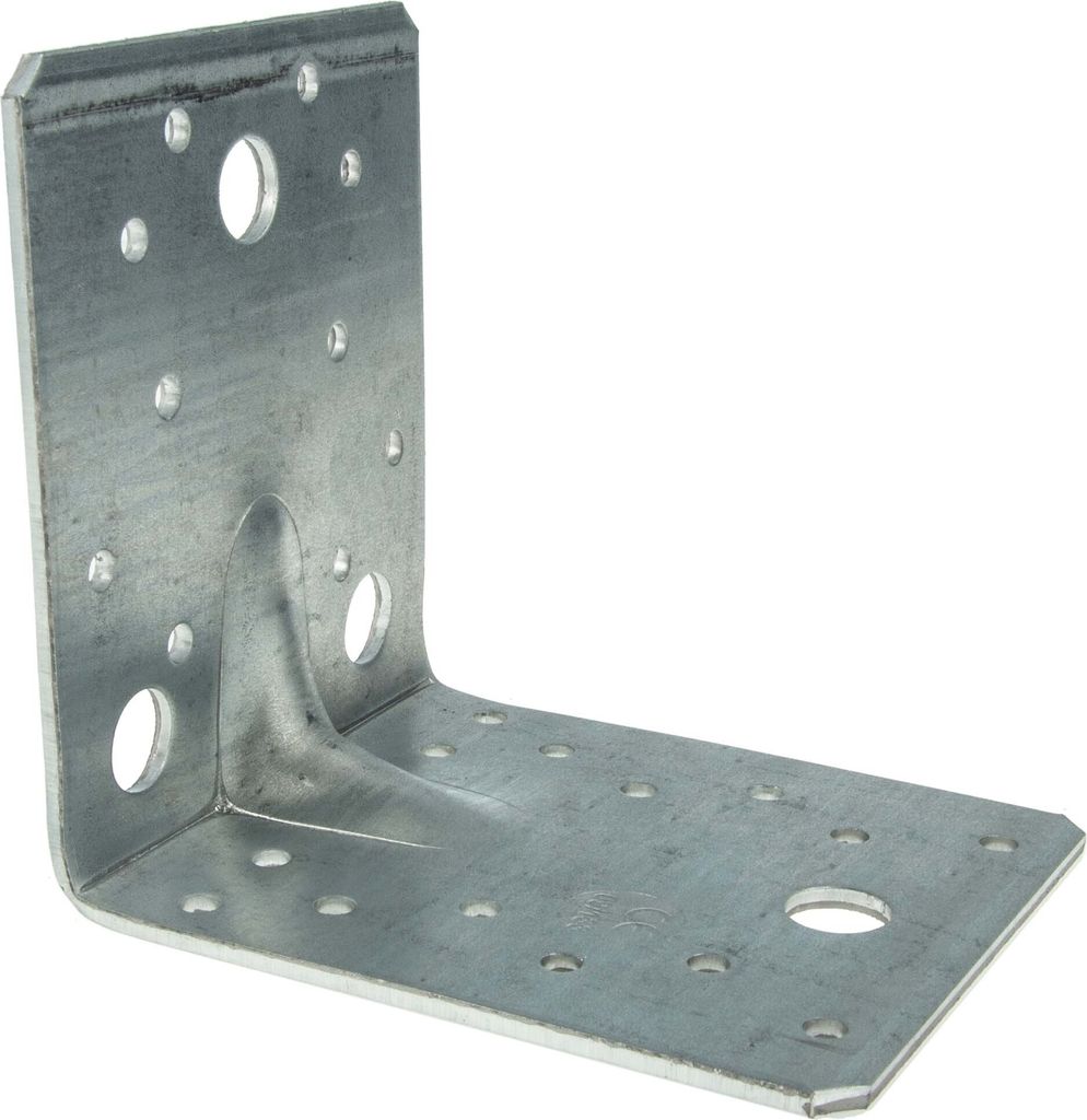 MASTERPROOF PROFESSIONAL Lochplattenwinkel Winkelverbinder 105 x 105 x 90 mm x 3,0 mm, feuerverzinkt