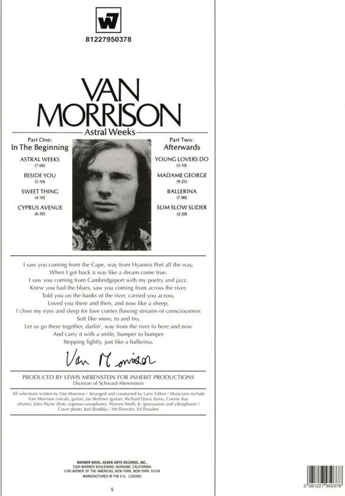 Morrison Van Astral Weeks Édition Remastérisée Son Haute Qualité Audio - 3