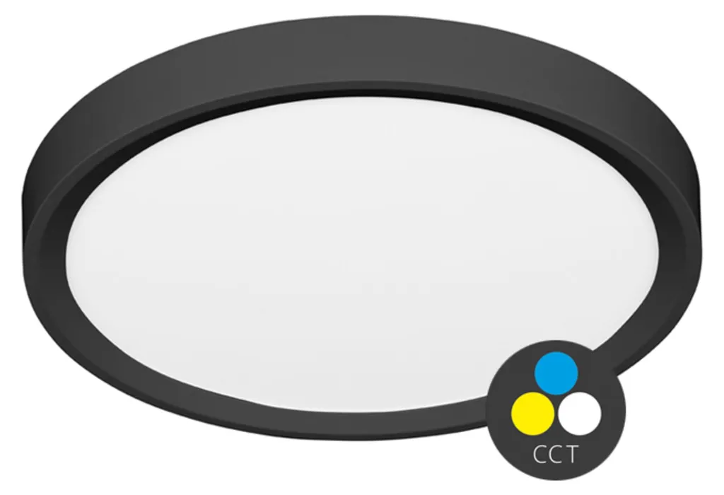 Luminaire LED Puissant 4800lm 40W CCT Anti-Poussière IP40 Bord Noir 50cm