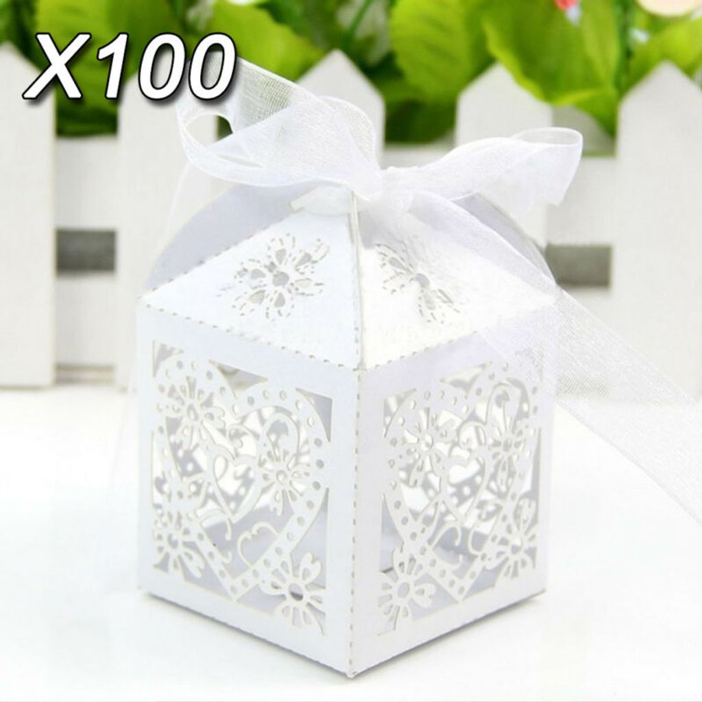 50 x weiß Kraftpapier Geschenkbox Kartonage Geschenkverpackung Gastgeschenk Box 