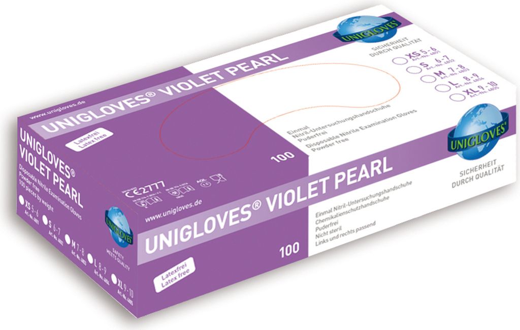 Unigloves VIOLET PEARL Nitrilhandschuhe 6-7 Small 100 Stück/Box