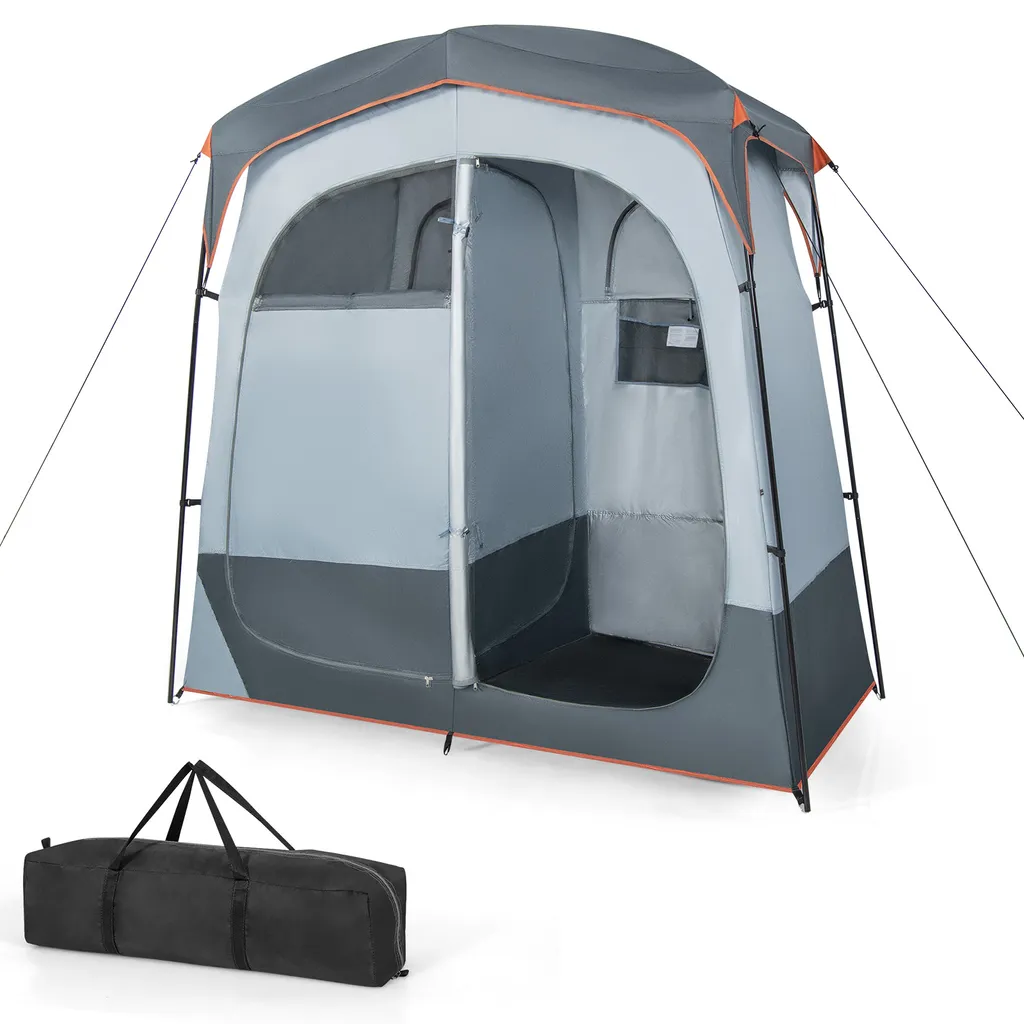 Cabine de change double pour camping et douche extérieure 210x106x210 cm