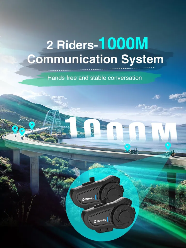 Intercom Moto MOMAN H2 Pro Kit individuel Bluetooth Haute Qualité - 3