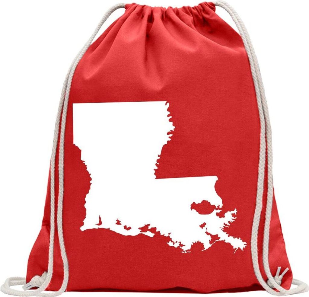 Kiwistar - Turnbeutel - rot - USA - Lousiana Baton Rouge - Fun Rucksack Sport Beutel Gymsack Baumwolle mit Ziehgurt