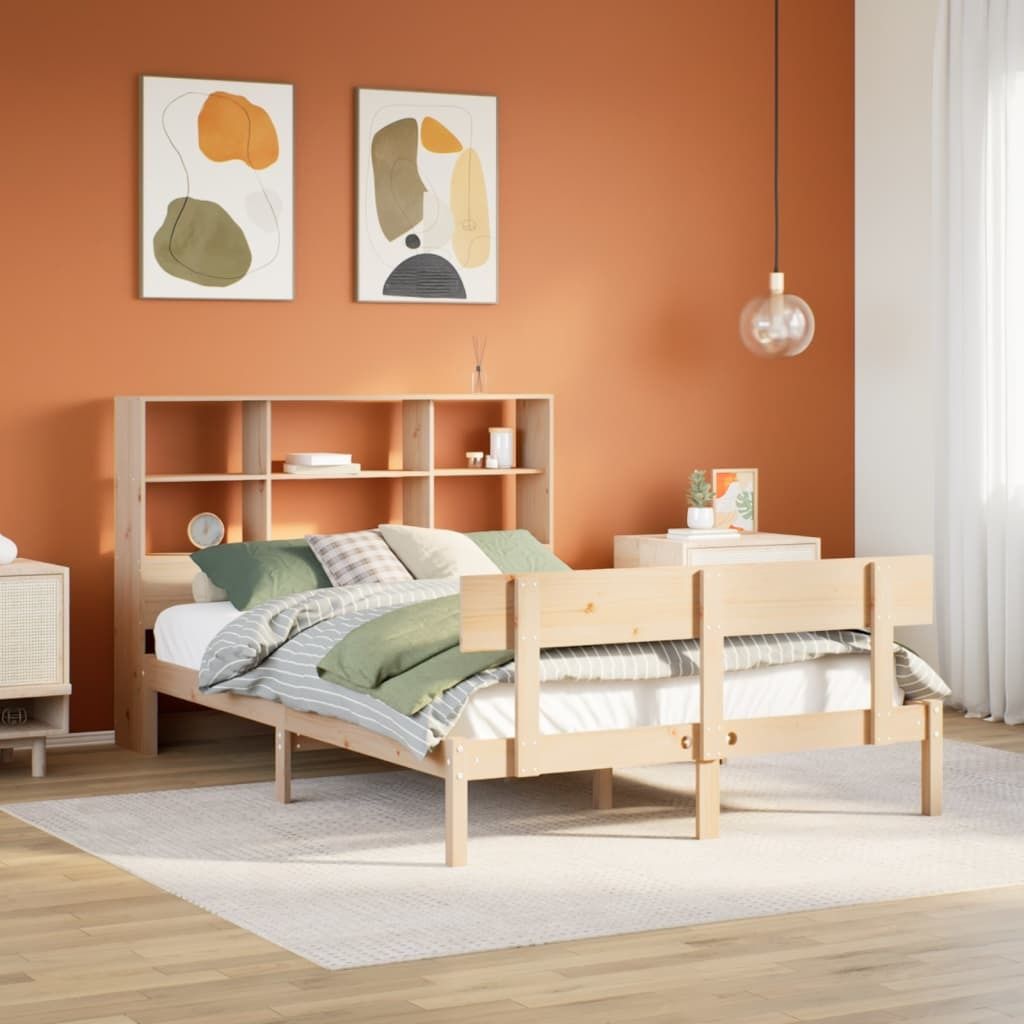 Maison Exclusive - Massivholzbett mit Regal ohne Matratze 150x200 cm Kiefernholz