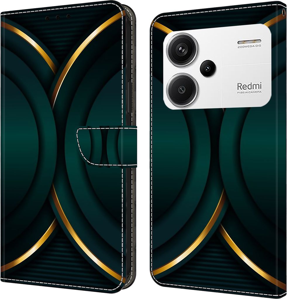 CLM-Tech Handyhülle kompatibel mit Xiaomi Redmi Note 13 Pro+ 5G / Redmi Note 13 Pro Plus 5G Hülle - Tasche aus Kunstleder - Klapphülle mit Stän...