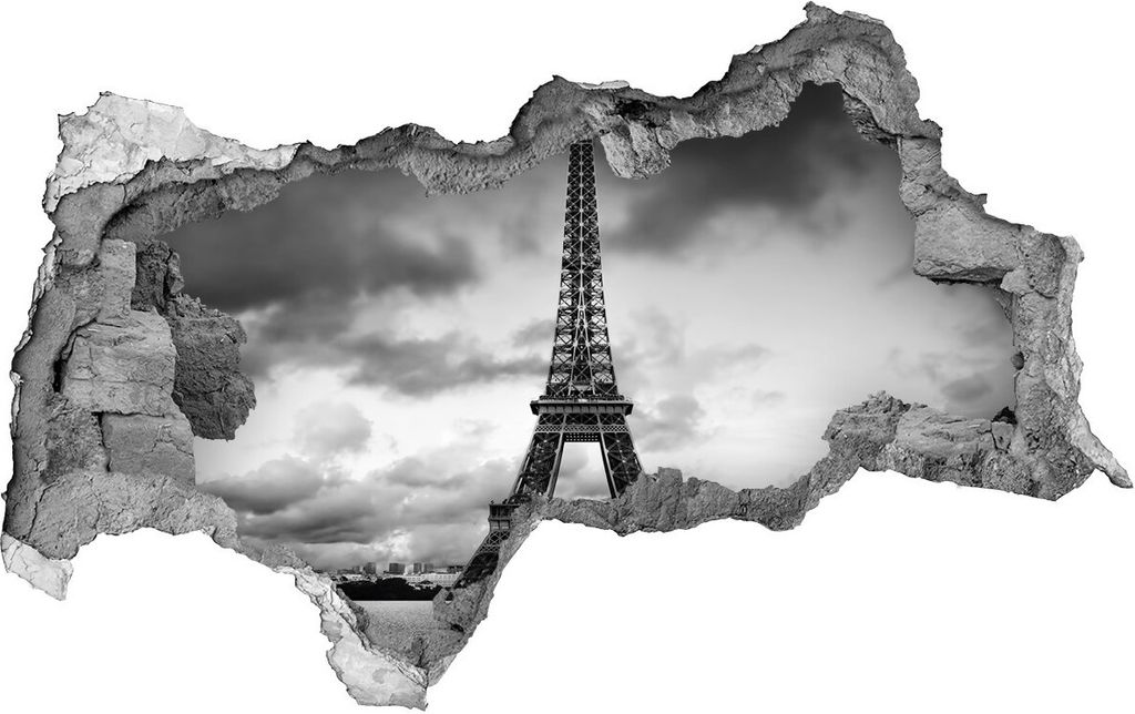 Selbstklebender Loch-3D-Aufkleber 95x73 cm Der Eiffelturm in Paris