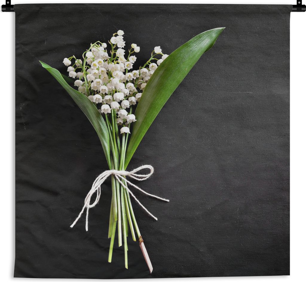 MuchoWow Wandteppich Wandbehang Maiglöckchen - Blumen - Stilleben - Flora 90x90 cm Tapisserie Dekoration Wandtuch - Wandaufhänger
