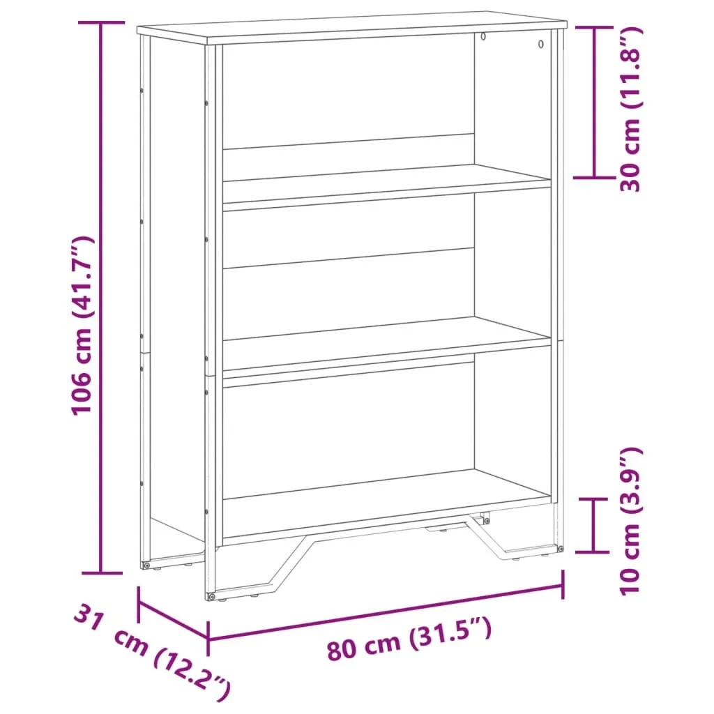 vidaXL Libreria Marrone Effetto Rovere 80x31x106 cm | Arredo Casa Robusto - 8