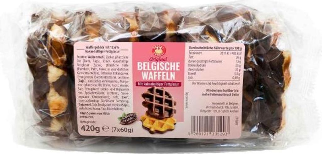 Pascal & Ernest Belgische Waffeln Kakao 7x60g