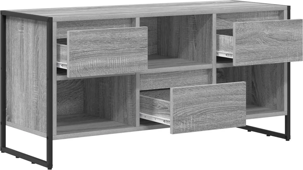 Meuble TV Gris Sonoma 100 cm : Gain de Place et Rangement Multimédia