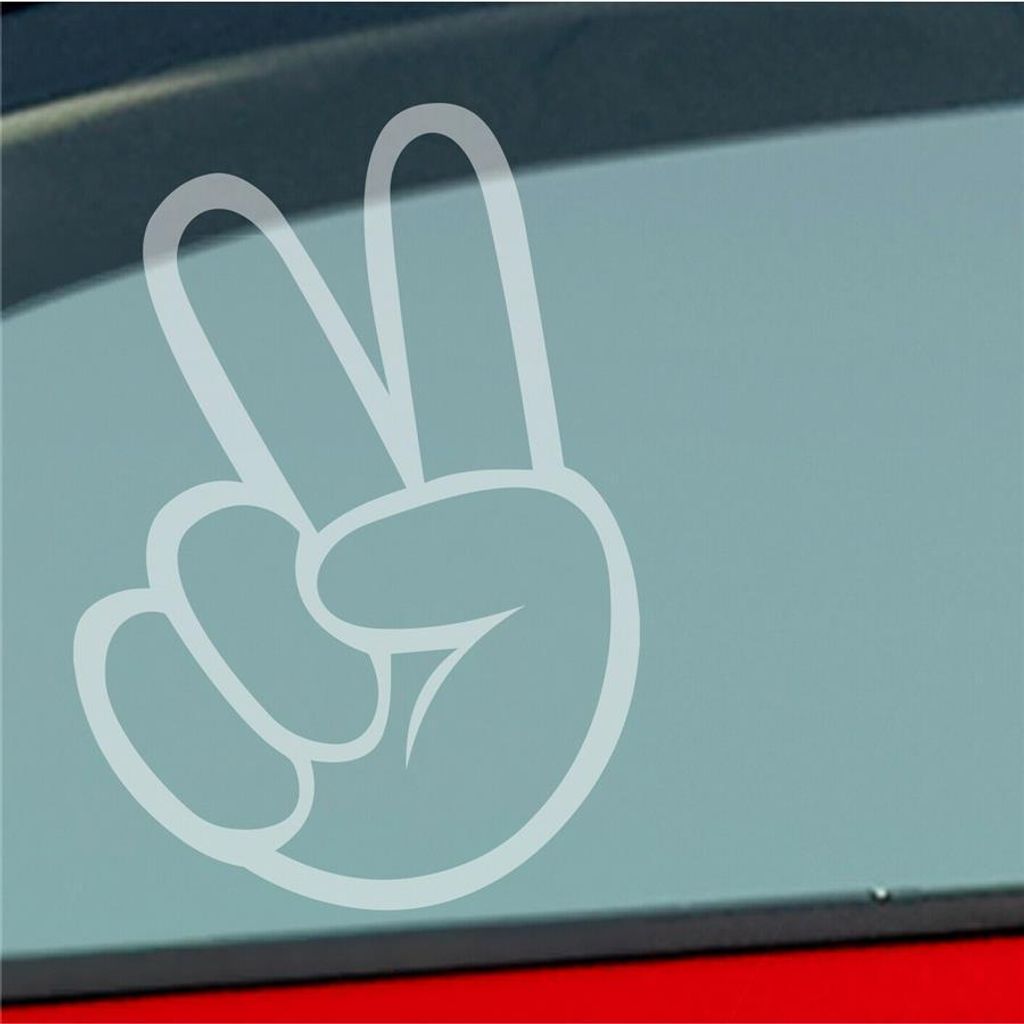Auto Aufkleber Peace Shocker Zeichen Tuning 10x7 cm Milchglas Sticker Heckscheibenaufkleber