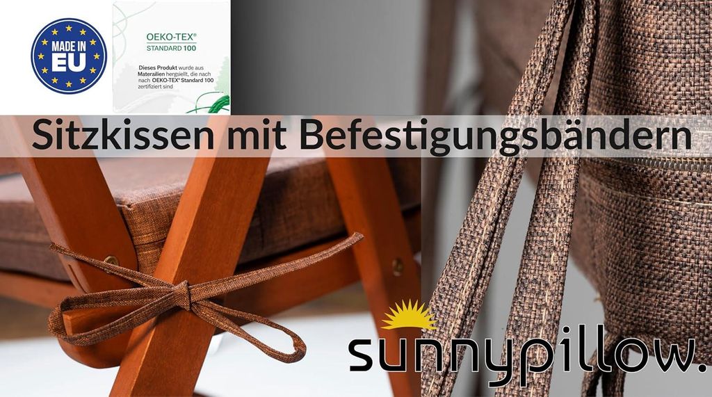 sunnypillow 2er Set Stuhlkissen 40 x 40 cm wasserdicht