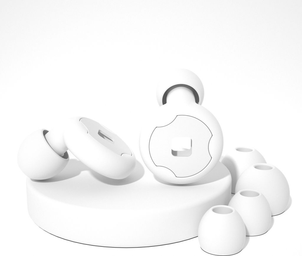 INF Gehörschutzstöpsel - Verbesserte Silikon-Ohrstöpsel mit Filterring, Macaron-Dichtungsstreifen und PP-Aufbewahrungsbox Weiß