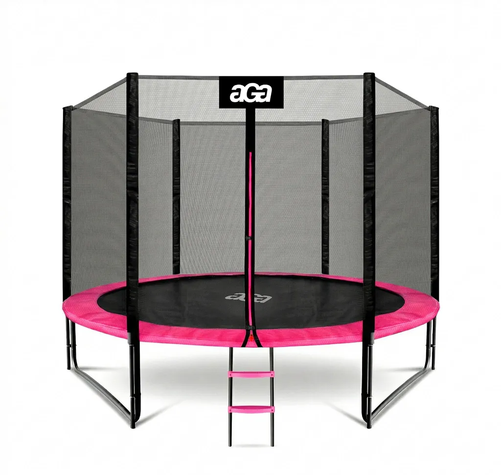 Trampoline 305 cm Aga SPORT PRO Rose : Sécurité Renforcée et Pack Complet
