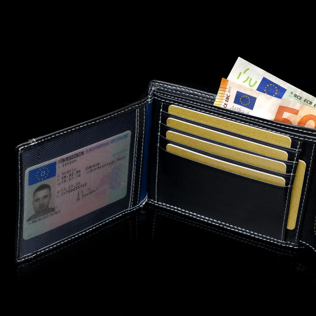 Portafoglio da uomo grande con lente e protezione RFID Nappa Fumo | All