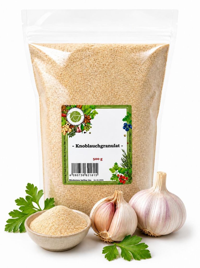 KT 500 g Knoblauchgranulat - Knoblauch Granulat - Knoblauch getrocknet & granuliert - 1A Qualität