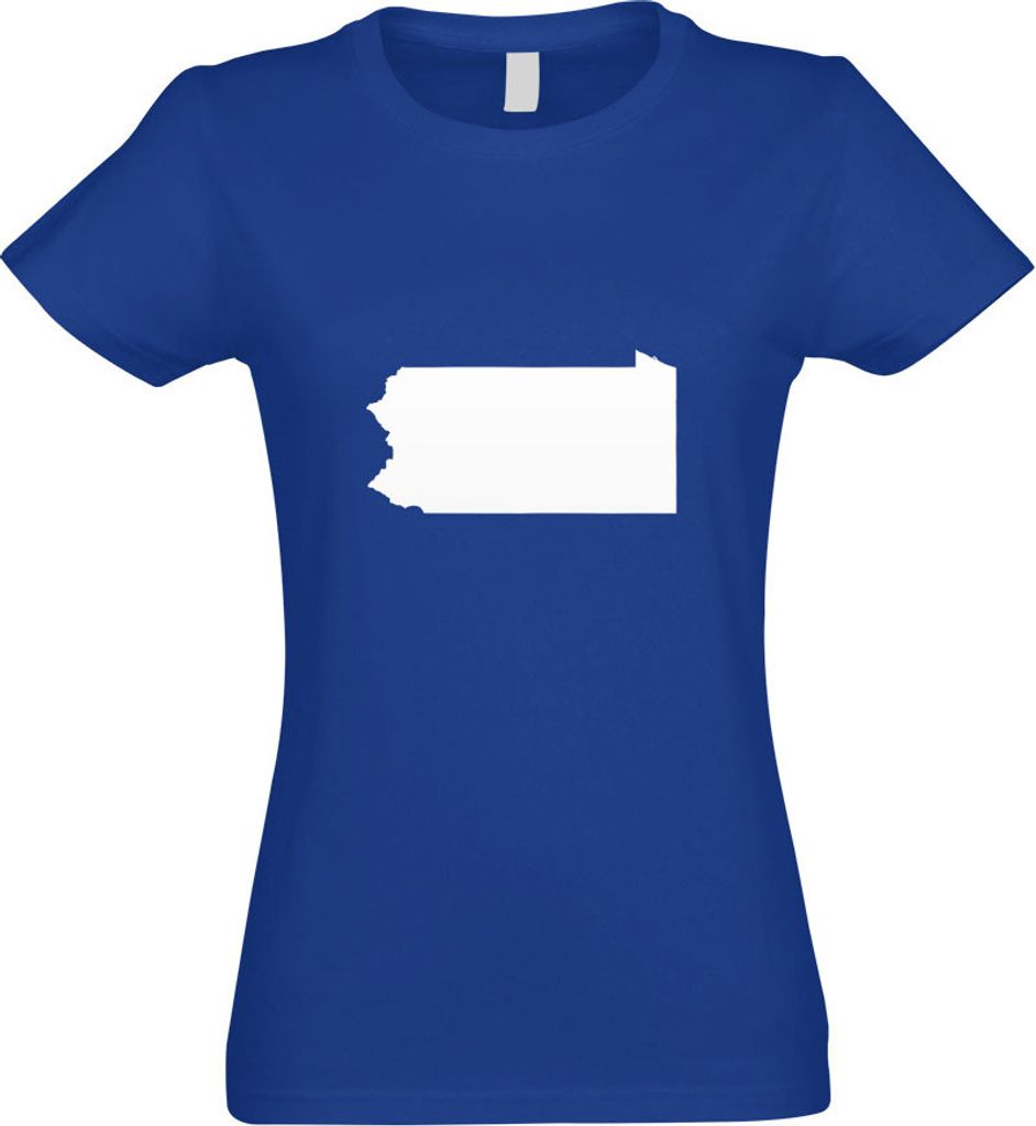 Kiwistar - T-Shirt tailliert - Damen - royal - USA - Bundesstaat - Pennsylvania - mit Motiv Bedruckt - Funshirt Design - Sport - Freizeit - Damen -...