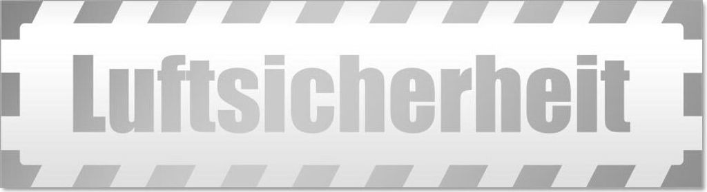 Kiwistar Luftsicherheit gestreift Magnetschild Schild magnetisch - 30cm Silber - Magnetfolie für Auto PKW Kfz