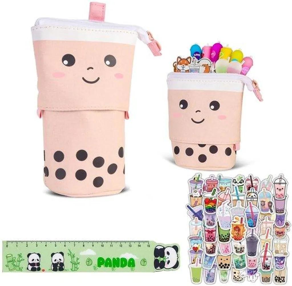 Grande Trousse de Rangement Bureau pour École Rose Design Ajustable