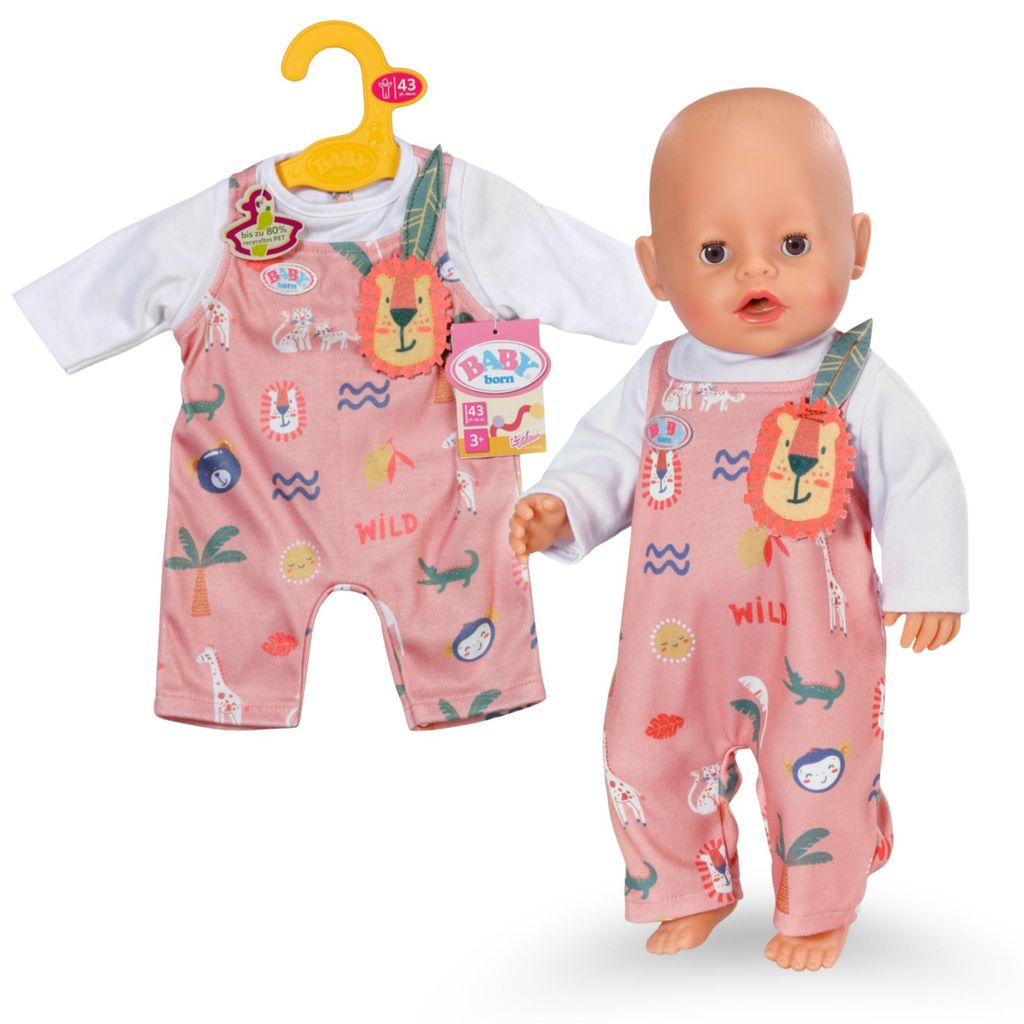 BABY born Dschungel Strampler mit Tiermotiven und Detail an Produktbild 