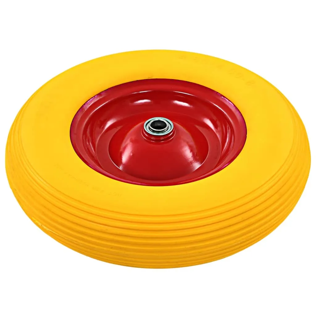 Roue de brouette increvable 4.00-8 en polyuréthane massif avec axe - 2