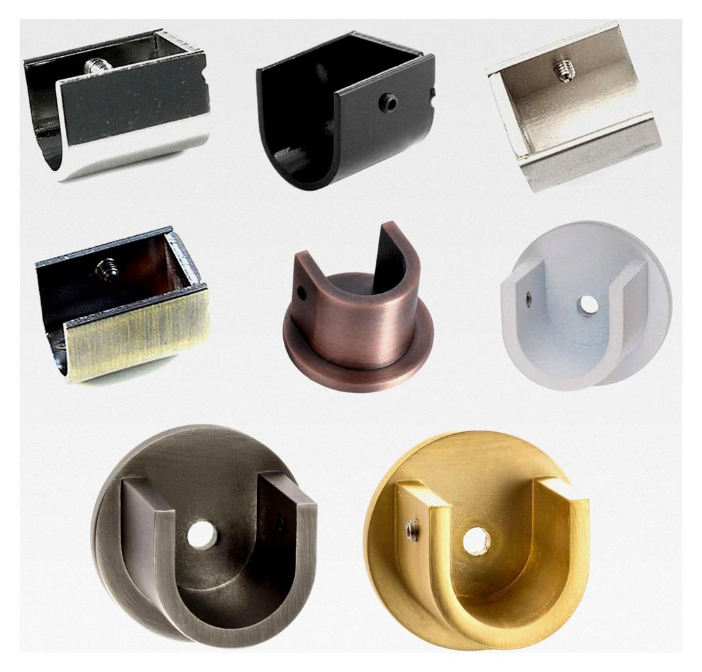 Wandlager für Gardinenstangen mit Ø 19 mm | Befestigungsmaterial aus Metall | Antik-Gold | Montage in der Fensternische oder von Wand zu Wand