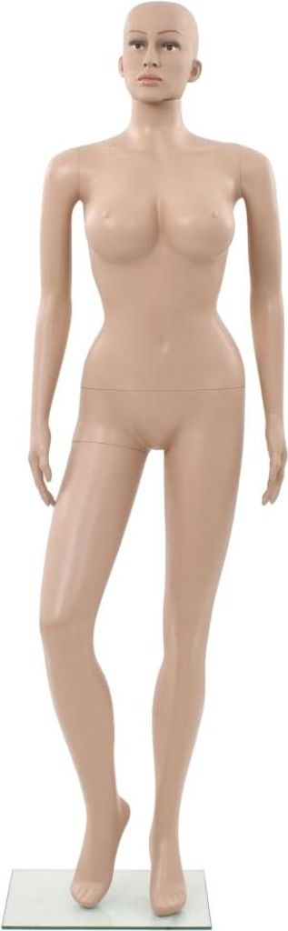 vidaXL Figurína Lady so skleneným podstavcom béžová 180 cm Obrázok produktu 