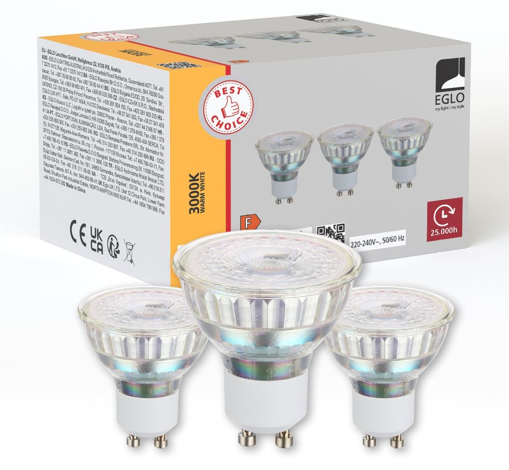 EGLO LM-GU10-LED-SPOT (38°), COB, 4.5W/345lm, 3000K, Produktbild 