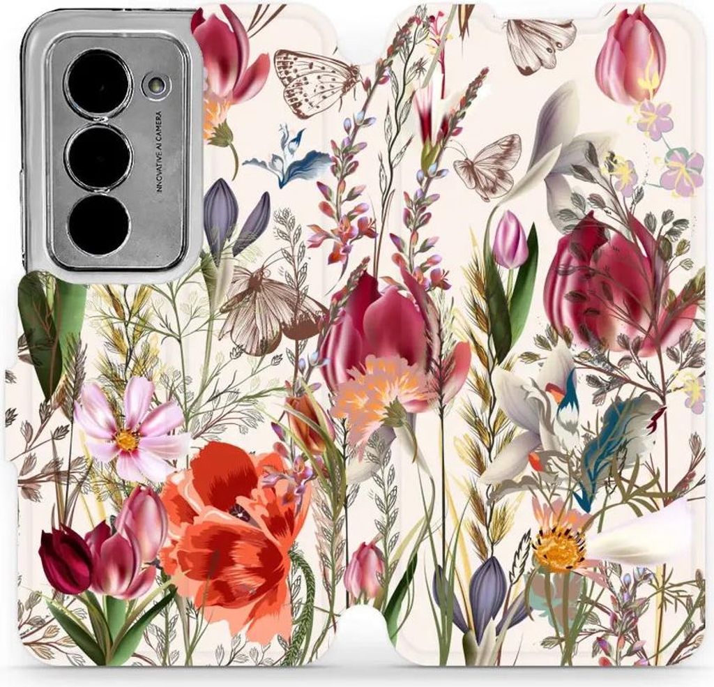 Handyhülle mit klappe für Xiaomi Redmi 15 4G, Mobiwear Book, Blumenstrauß