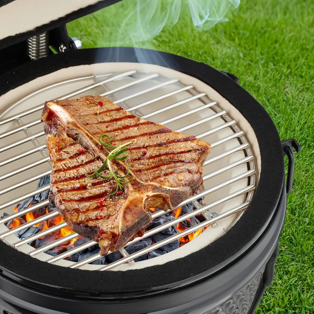 Grill Kamado pour Balcon et Terrasse - Barbecue Céramique Multifonction - 2