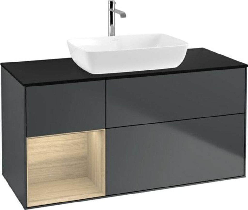 V&B Waschtischunterschrank Wandbeleuchtung Finion 120cm, Pl b m, Reg Oa ven, md bl. m Lac