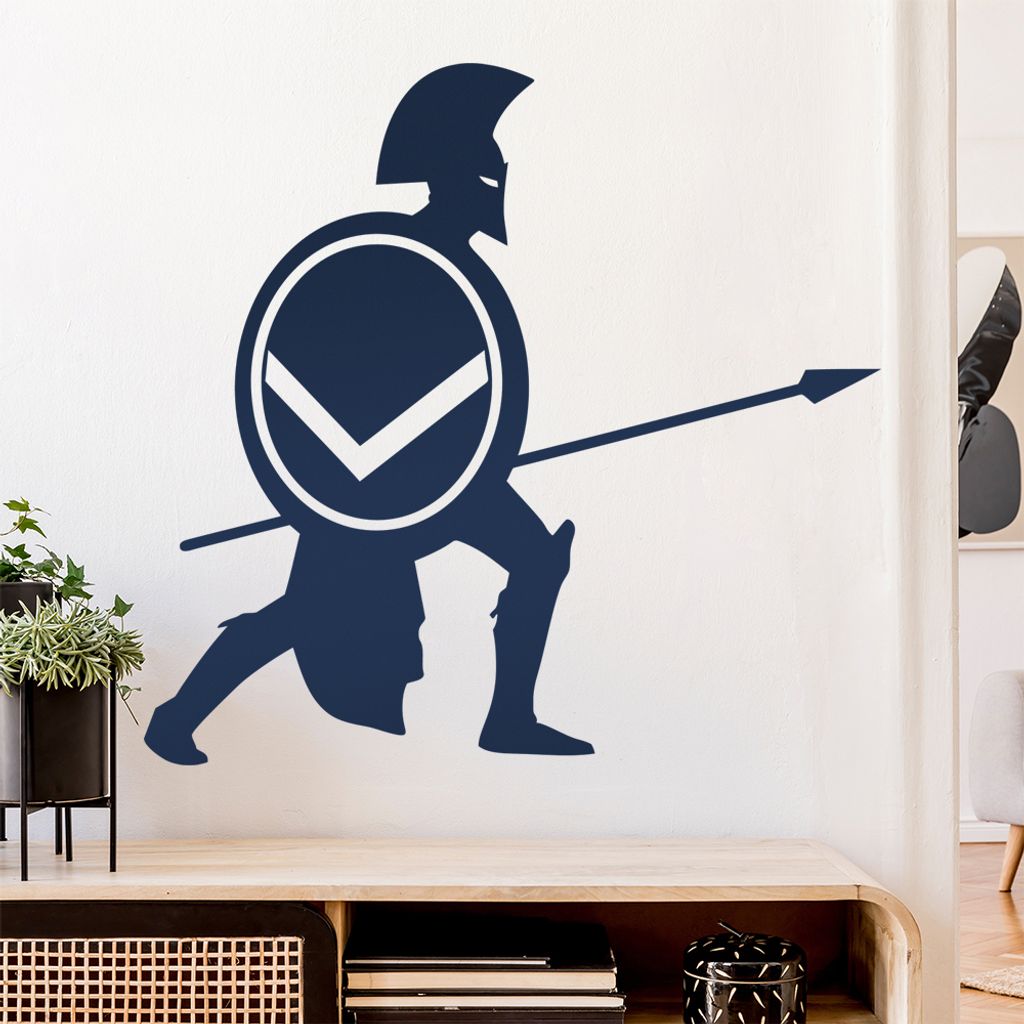 Spartaner Sparta Kämpfer I Wandtattoo Wandaufkleber Wall Sticker - Dekoration, Küche, Wohnzimmer, Schlafzimmer, Badezimmer