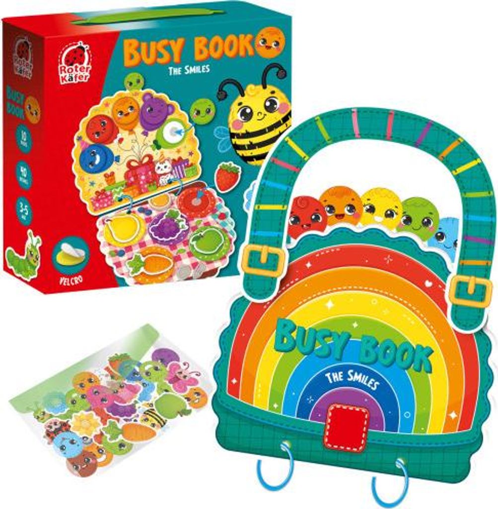 Lernspiel Roter Käfer Busy Book mit Klettverschluss Die Smileys RK1170-04