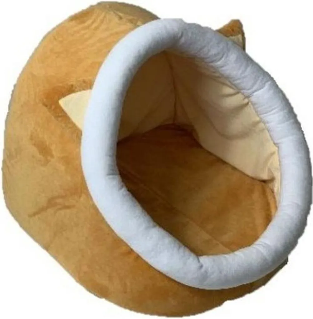 Couchage pour chien d'intérieur isolant 40x45x34 cm Jaune et Blanc
