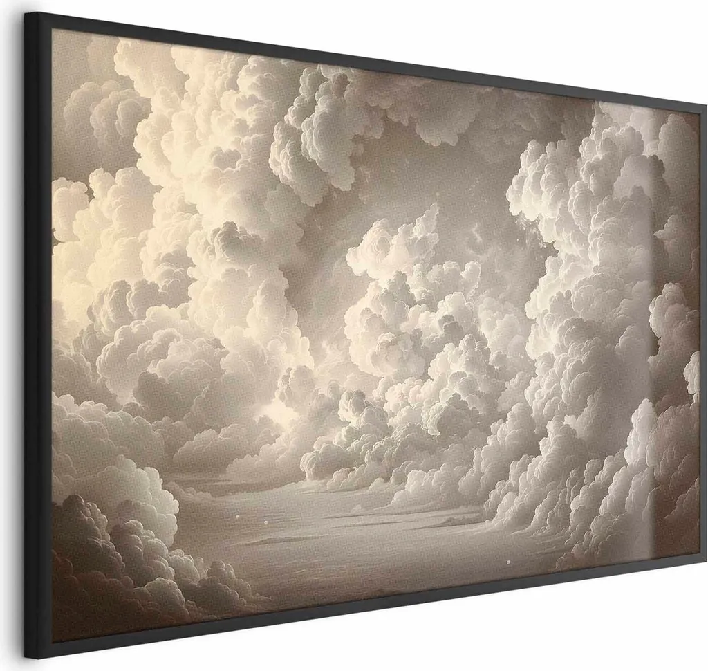 Poster per Soggiorno Soft Play of Light 90x60 con Cornice Nera