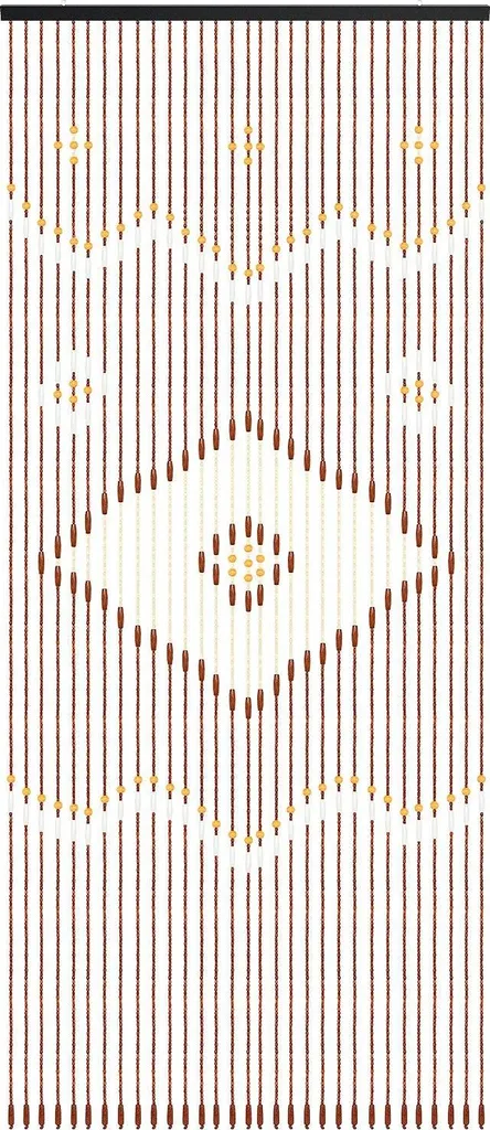 Rideau porte perles bambou blanc anti-insectes et protection de vue