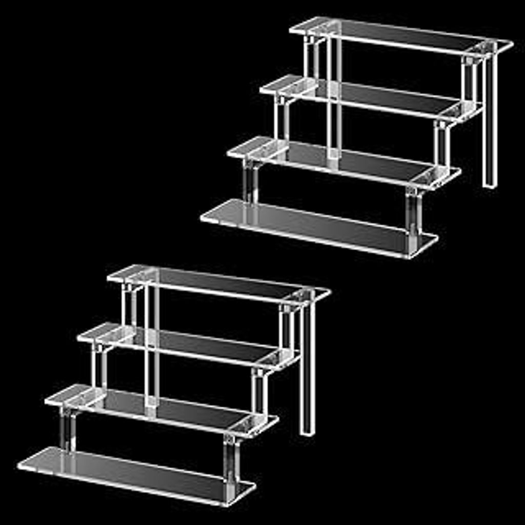 Janaden Make Up Organizer Acryl Riser Display Ständer 4 Stufen Display Regal Kosmetik Aufbewahrung Halter Durchsichtiges Acryl Aufsteller für Pop...