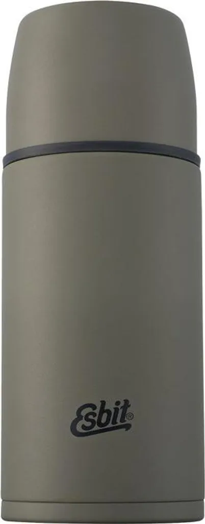 Gourde Isotherme 750ml Inox Vert Olive avec Deux Gobelets Intégrés