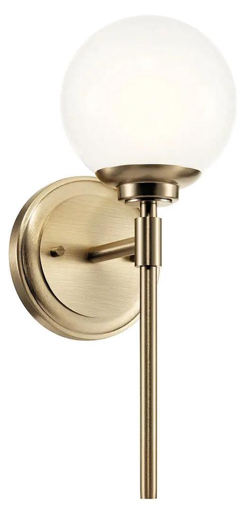 Elstead Benno Wandleuchte G9 Champagnerbronze Opalglas weiß IP44